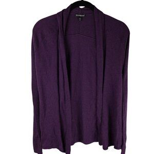 Express Womens Purple Cardigan Sweater S Petite Cashmere Blend